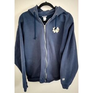 V I N T A G E Notre Dame Fighting Irish Hoodie Mens L Faded Blue Sweatshirt 90s